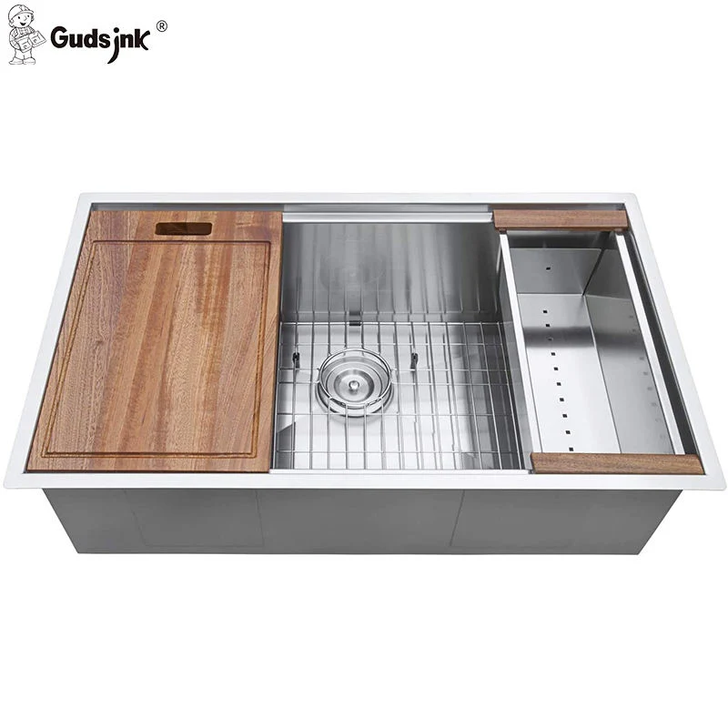 Gudsink Wholesale/Supplier Lavaplatos Undermount Single Bowl with Workstation Stainless Steel 304 Kitchen Sink