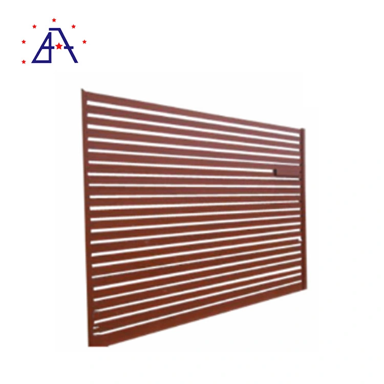 Superficie decorativa al aire libre de alta calidad de grano de madera de Seguridad Privacidad chacra jardín de Aluminio Metal Panel valla Post