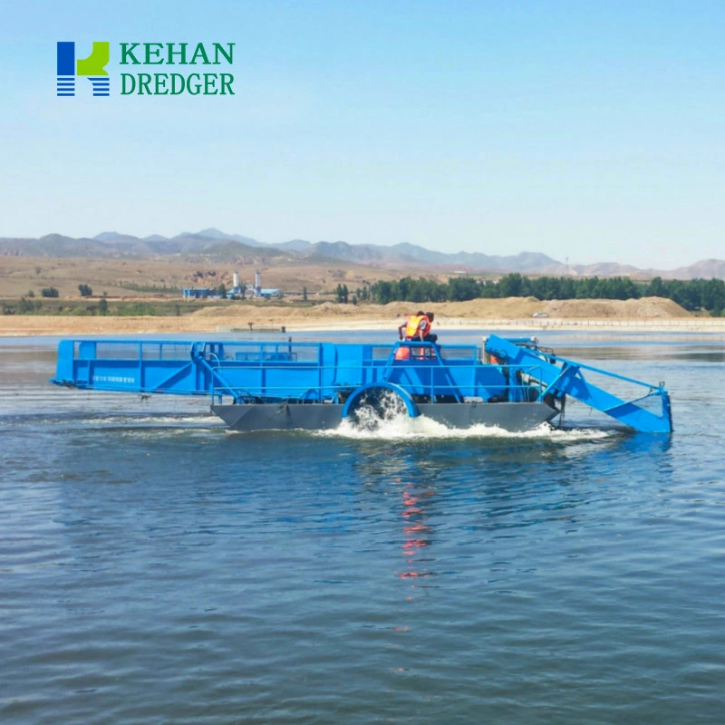 Self Propelled Aquatic Weeding Boats Water Hyacinth Harvester Machine