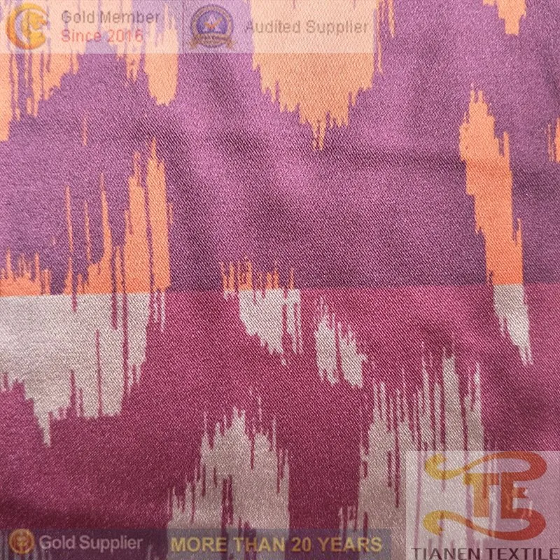 Printed Polyester Satin Fabric for Garment