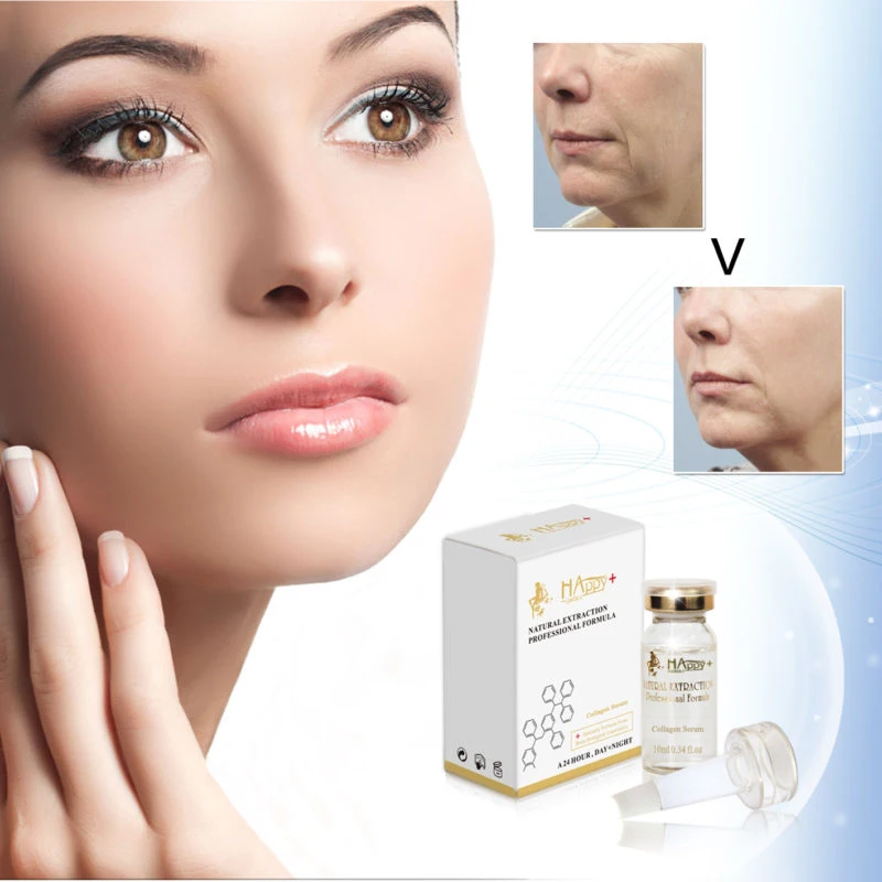 OEM Available Natural Plant Qbeka Happy+ Instant Face Lift Serum Pure Collagen Skin Care Serum