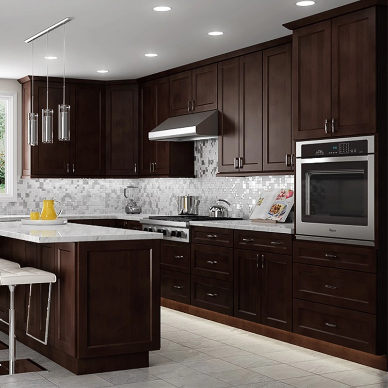 American Kitchen Cabinet Furniture Solid Wood Shaker Door Kitchen Cabinet for Villa