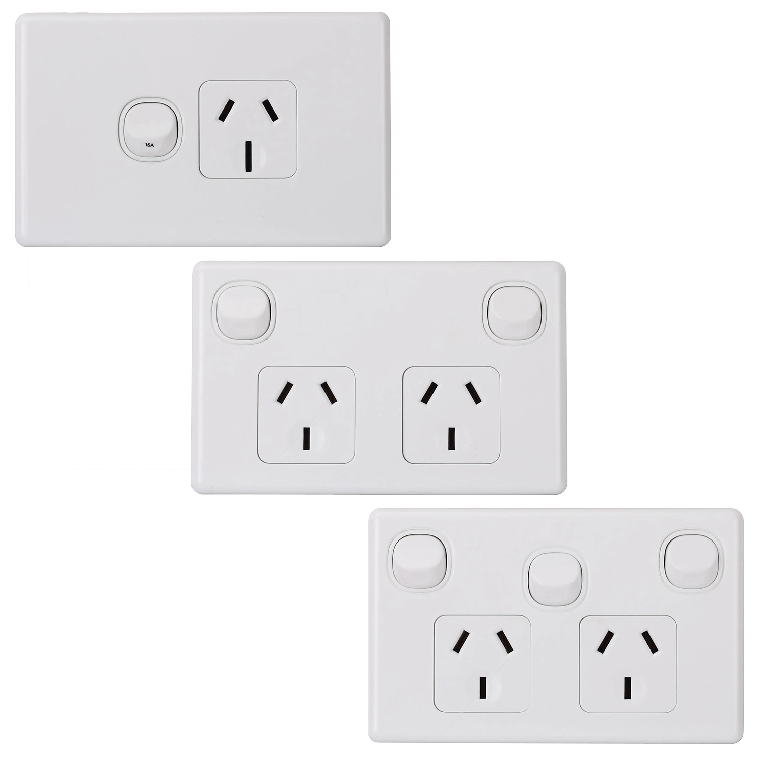 Prise murale australienne à 2 interrupteurs avec USB et adaptateur de connecteur de type C.