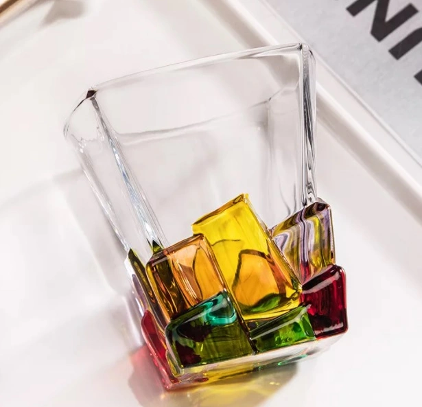 Las copas de vino de color Mayorista/Proveedor Hand-Made pintados de cristal de vidrio tejida Whisky