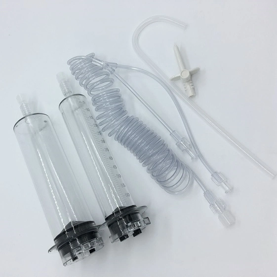 Radiology Consumables Plastic Disposable Double Head Syringe for Medrad CT