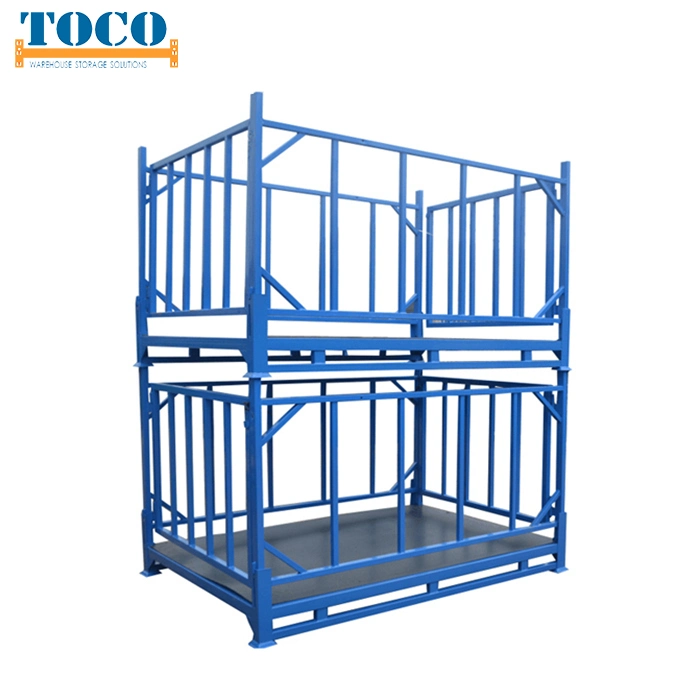 China Company Custom Built Carpet Roll Collapsible Stackable Pallet Rack with Wood Deck