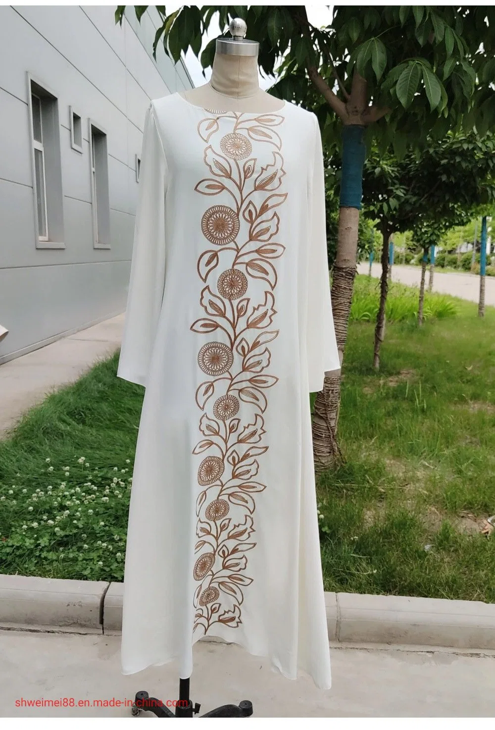 New Fashion Wholesale/Supplier Factory Women Dress Modest White Abaya Arabian Kaftan Ladies Dresses Canada Attire USA Singapore Maxi Dresses