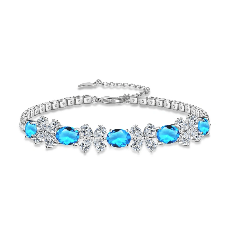 Hot Sale Cubic Zirconia Color CZ Braelets Brass Crystal Tennis Chain Bracelet