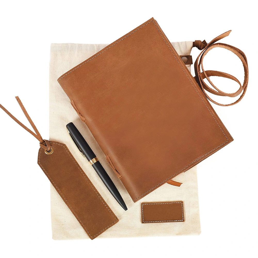 Gift Set A5 Diary Vintage Genuine Leather Journal Notebook for Women