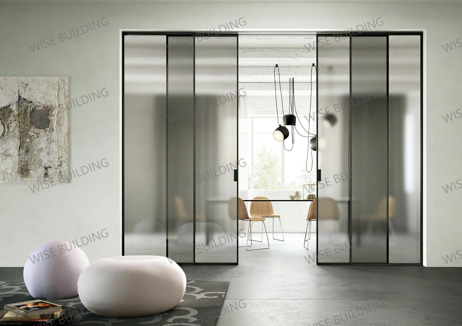 Thermal Break Aluminium Profile Sliding Door with Tempered Hollow Insulated Glass