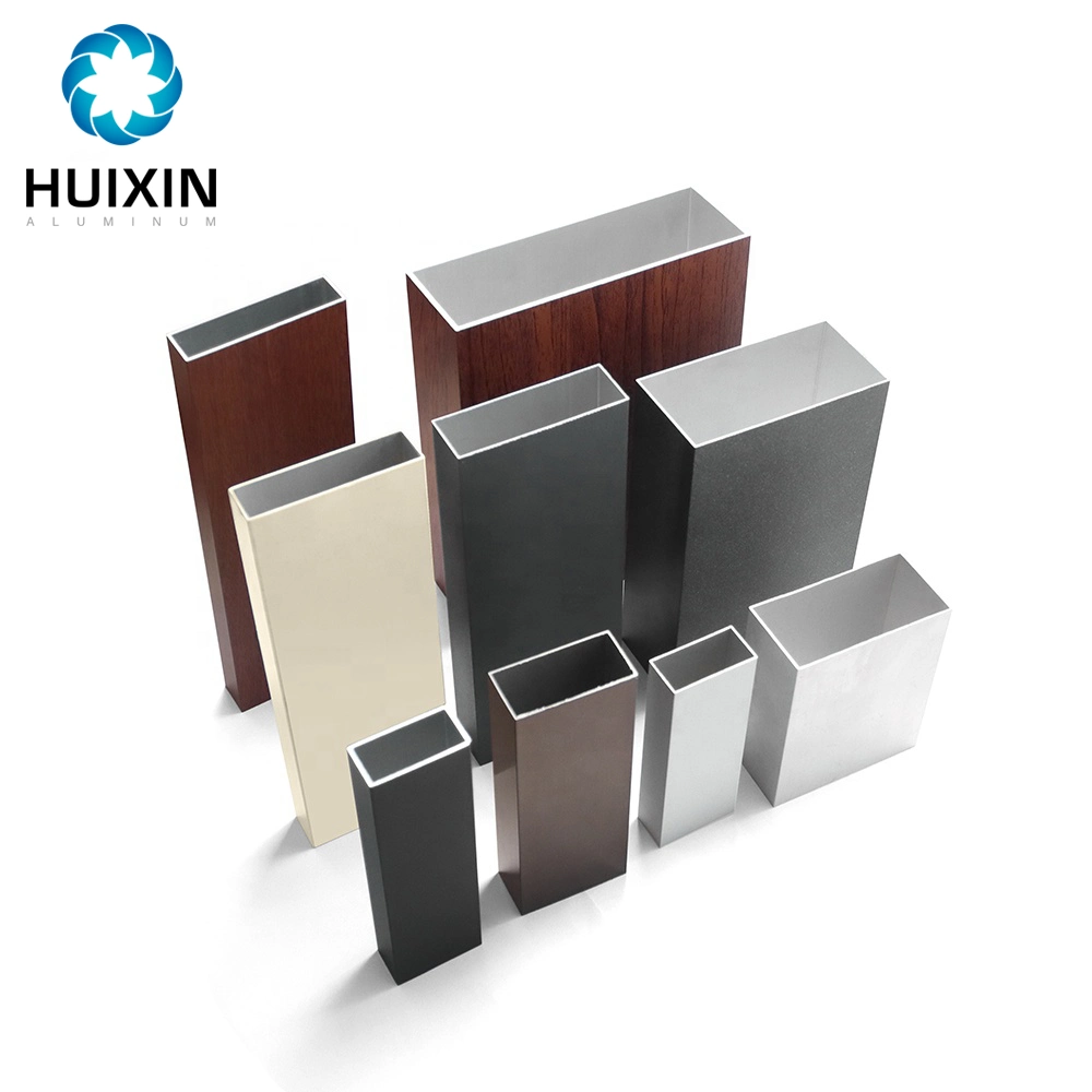 Custom Wood Grain Aluminum Alloy Extruded Rectangular Tubular for Ceiling