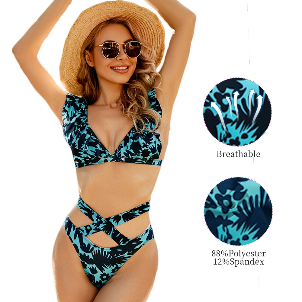 S-Shaper personnalisé de gros Womens Bikini maillots de bain Vêtements de plage TAILLE haute deep-V les maillots de bain concepteur de jeu de deux pièces maillot de bain