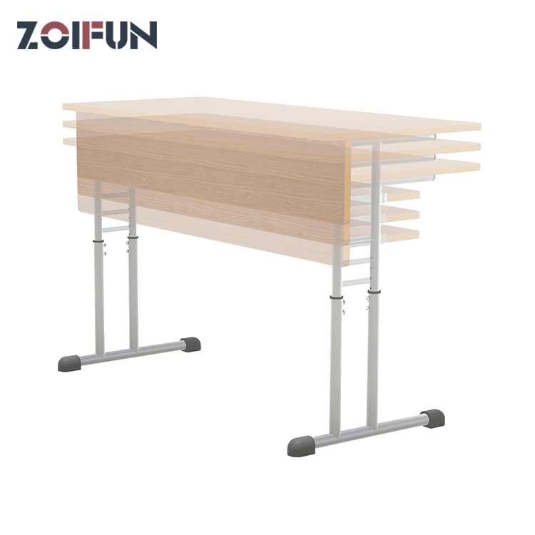 2 Seats Double Person Useful Height Adjustable Table MDF School Study Student Wooden Set