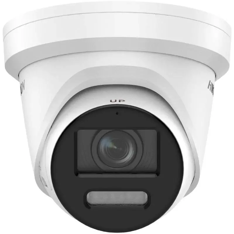 أفضل قيمة مقابل أموالك كاميرا أمان Hikvision بدقة 8 ميجابكسل للرؤية الليلية بتقنية Colorvu ومزودة بميزة الصوت والإنذار والتحدث ذهابًا وإيابًا.