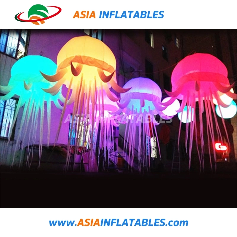 Wholesale/Supplier 2m Ighted Linflatable Jellyfish, Oxford Cloth Hang Inflatable LED Jellyfish Balloon for Festivals