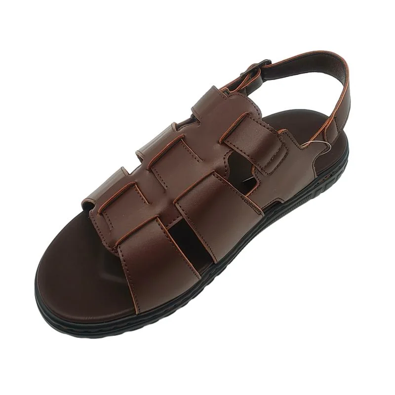 Large Size Beach Summer Leather Men Roman Comfortable Walking Footwear Sandals Male Shoes