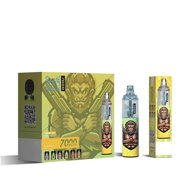 Bateria recarregável Randm Trnado 7000, 100% original, descartável, 14 ml 50 sabores de frutas e cigarro Randm tornado 7K puffs