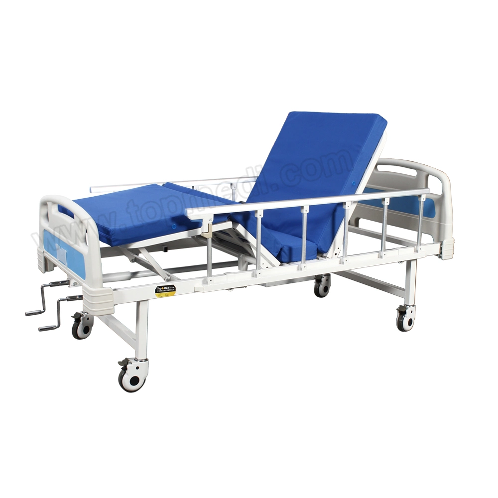 Cama de cuidados de enfermagem barata de dupla função 2 cama de hospital do Virabrequim