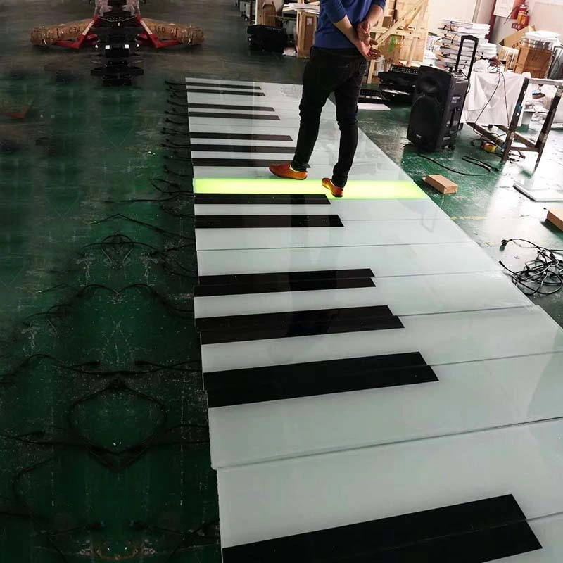 Waterproof IP67 Inductive RGB Change with Voice LED Lighting Dance Giant Floor Piano for Outdoor Event