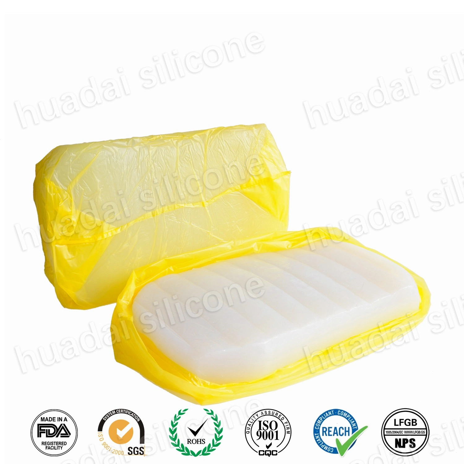 Fabricante de caucho de silicio Platino pirogénico y totalmente translúcido para el medio ambiente Curado caucho de silicona Huadai caucho de silicona de China
