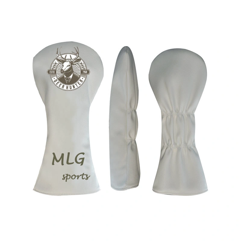High quality/High cost performance White PU Leather Driver Cover Custom Logo Cover Golf Club