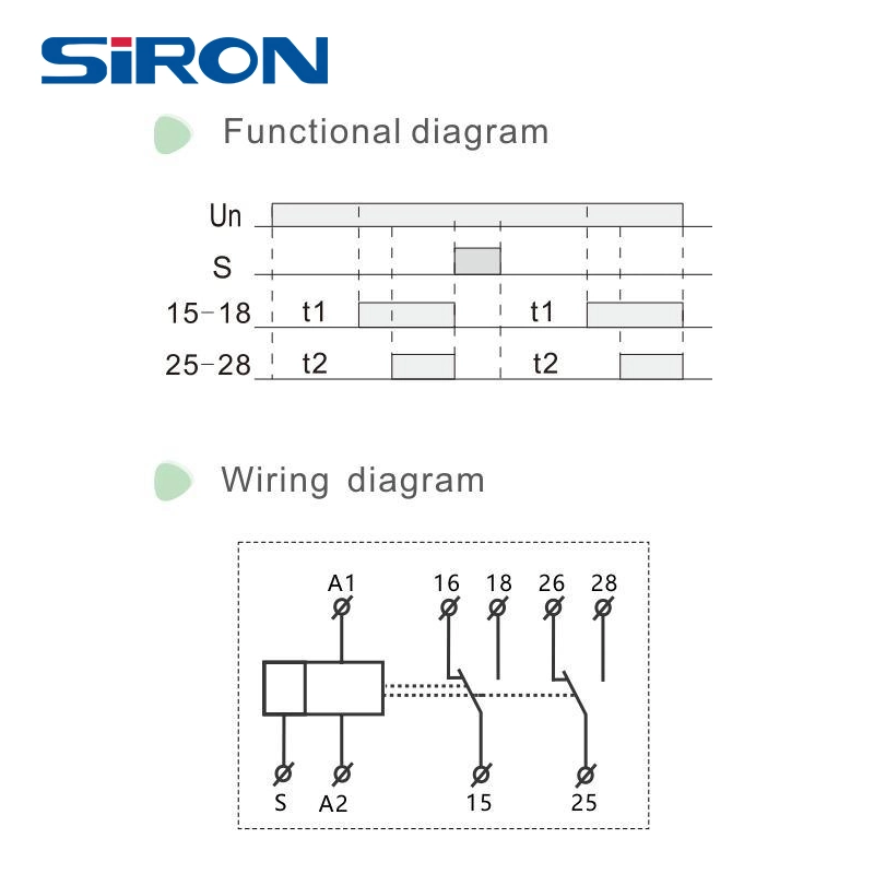 مرحل وقت التأخير المزدوج متعدد الوظائف Siron Y22 بقدرة 220 فولت مؤقت التأخير