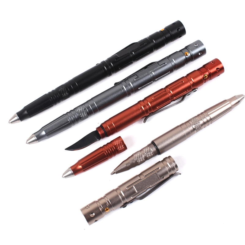 4 in 1 Multifunctional Survival Tactical Ball Pen with LED Flashlight