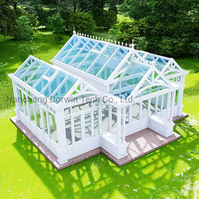 Klassische Bespoke Europäischen Französisch Multi-Hang Gable Anomale Dach Aluminium-Struktur Wintergarten Glass House