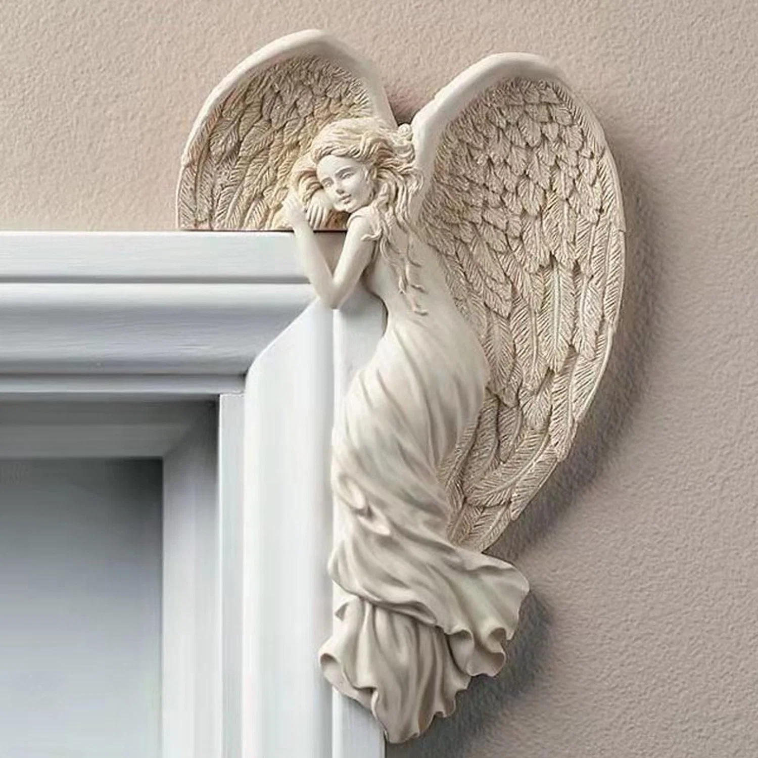 Redemption Angel Door Frame Ornament Figurine Statue Artistic Sculpture Craft Resin Crafts for Christmas Decoration