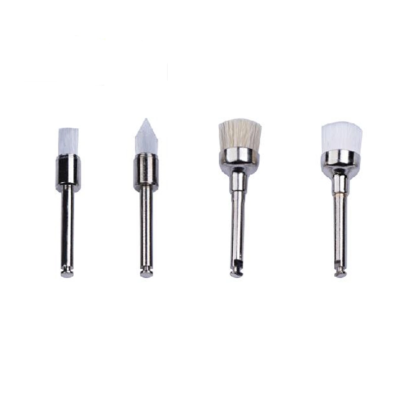 White Nylon Metal Handle Dental Polishing Prophy Brushes