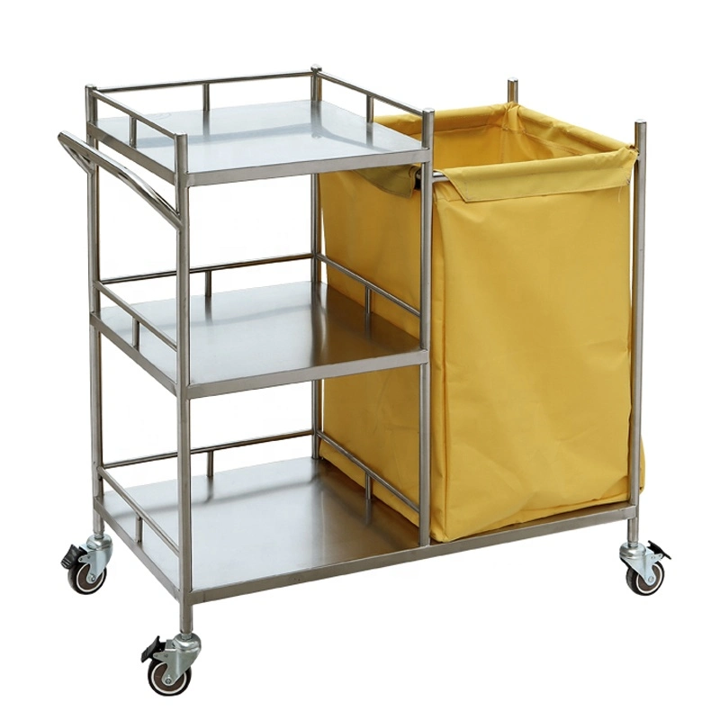 Edelstahl Krankenhaus Schmutzige Leinen Trolley Medizinische Abfälle Trolley