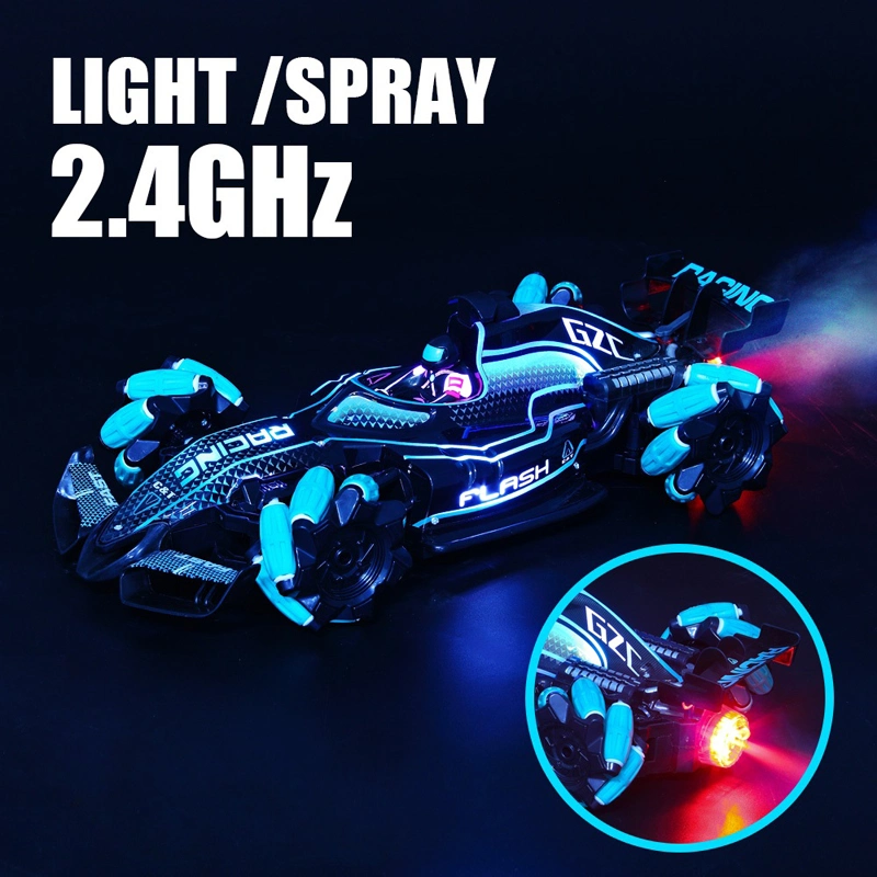 360 Degree Drifting 4WD Toy Car Radio Control Stunt Cars Spray Fast and Furious RC Formula Racing Car with Light Music Spray Remote Control Cars