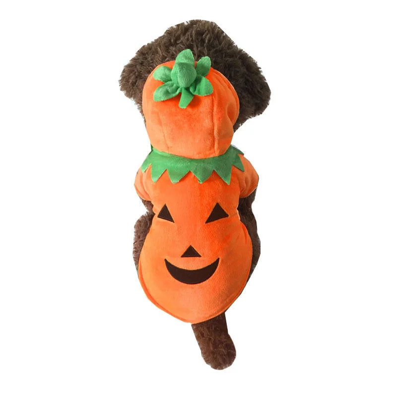 Factory Wholesale/Supplier Pet Clothing Orange Pumpkin Shape Dog Clothes Halloween Costume Pet Dog Hoodie