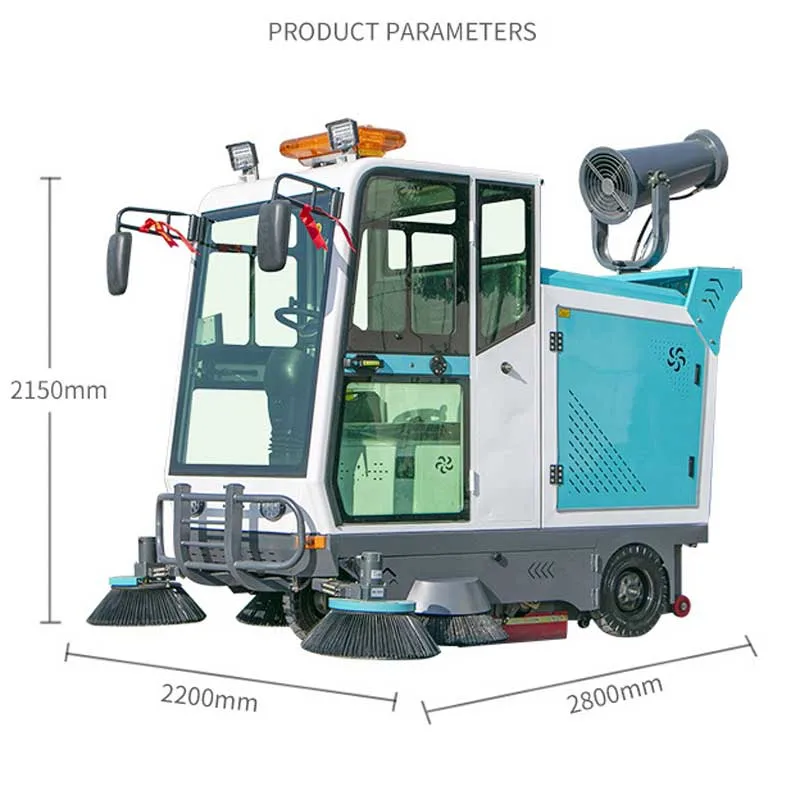 Komplett beiliegend fünf Bürste 2,2m Kehrmaschine High Power elektrische Kehrmaschine Für Schule Gemeinschaft elektrische Boden Sweeper Straße Kehrmaschine