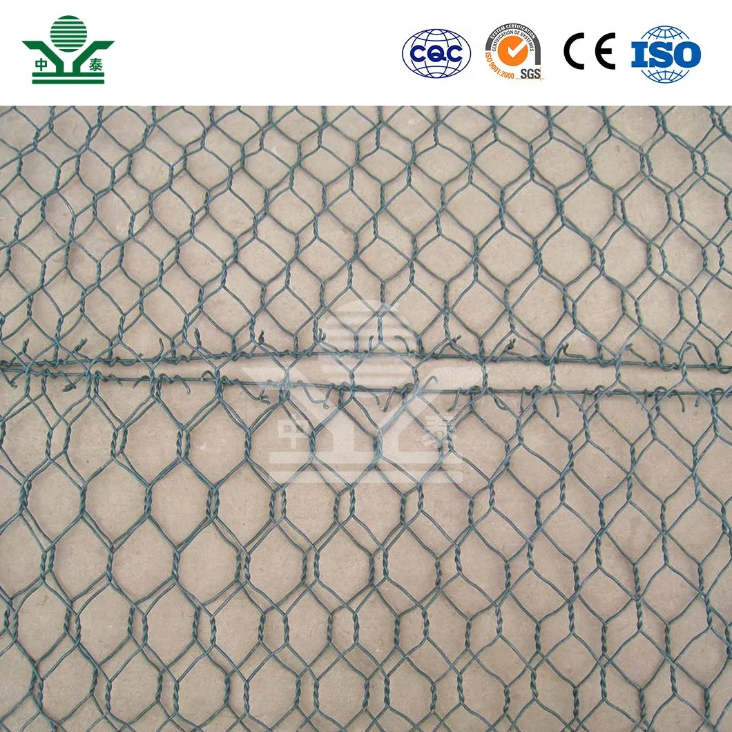 Zhongtai Square Hole Gabion Basket China Wholesale/Supplierrs Gabion Box Mesh 2.0mm 2.2mm 2.7mm 3.05mm Diameter Gabion Wire Mesh Cage PVC Coated Gabion Basket Box