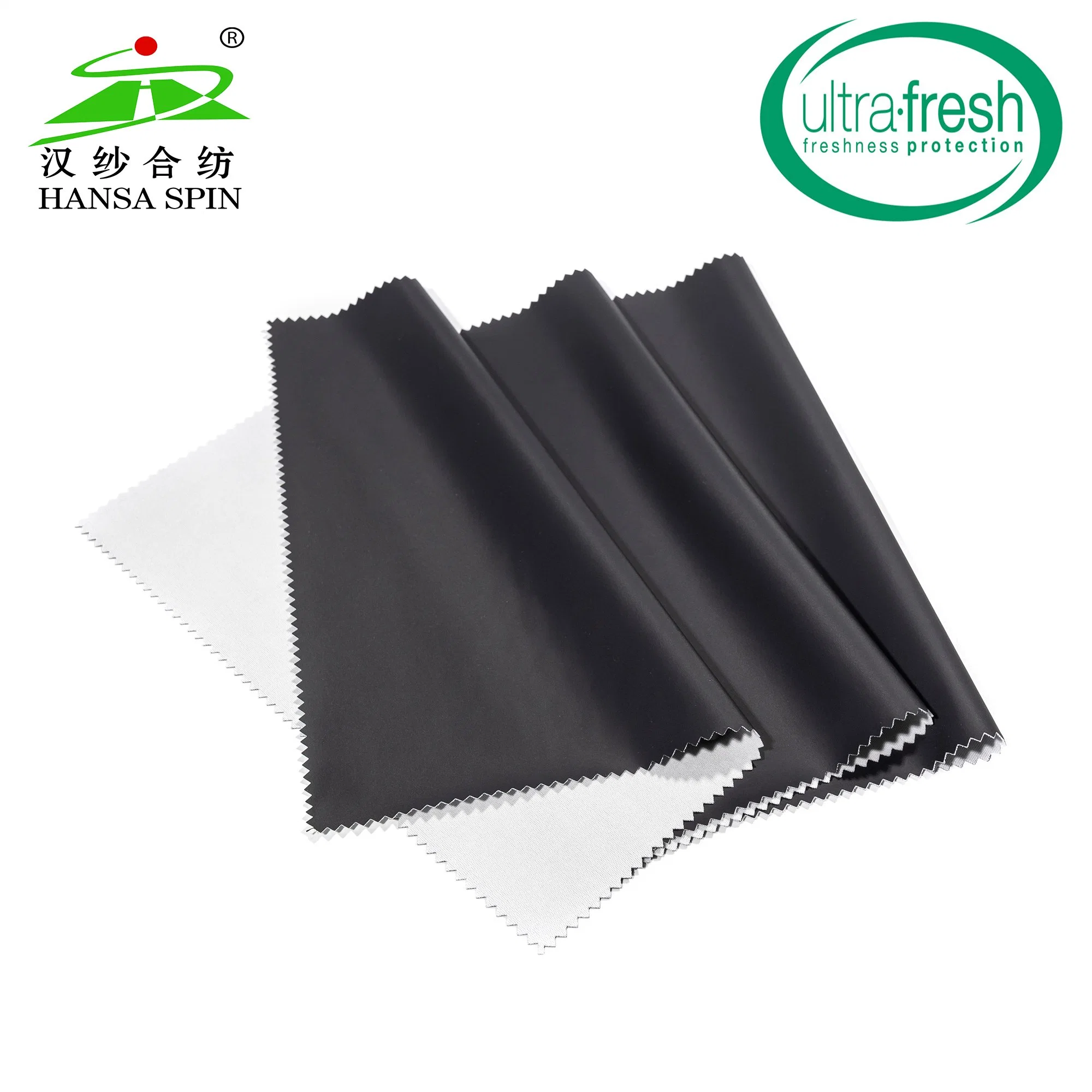 Waterproof Black PU Coated Polyester PU Leather Fabric for Bags