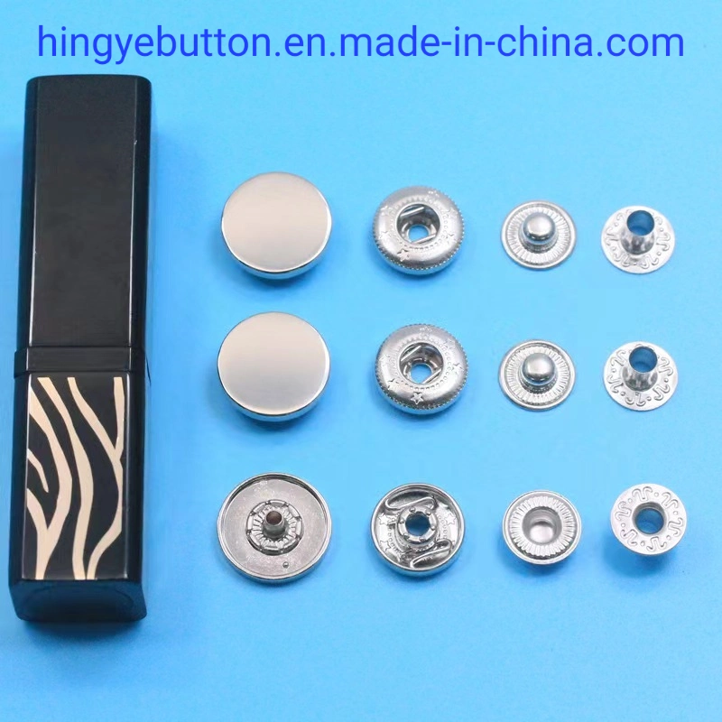 Metal Button Zinc Alloy Cap Metal Snap Popper Studs Button for Garment Accessories