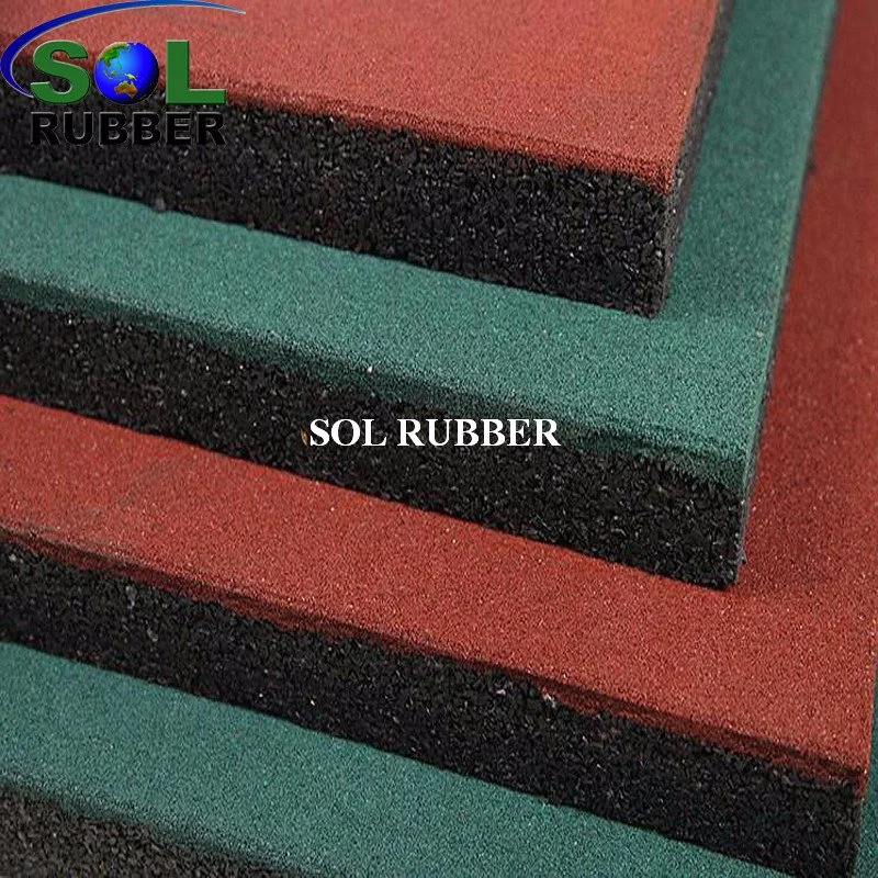 Sol Rubber Outdoor Bright Color Playground Rubber Floor Mat Tile