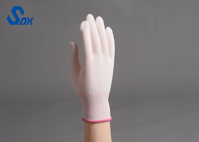 Nylon PU Antistatic Material Finger Coated Hand Safety Work Gloves