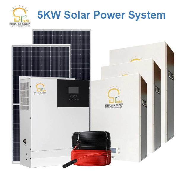 3kW 5kw sistema de energía solar con batería de litio Inverter Home Sistema Solar