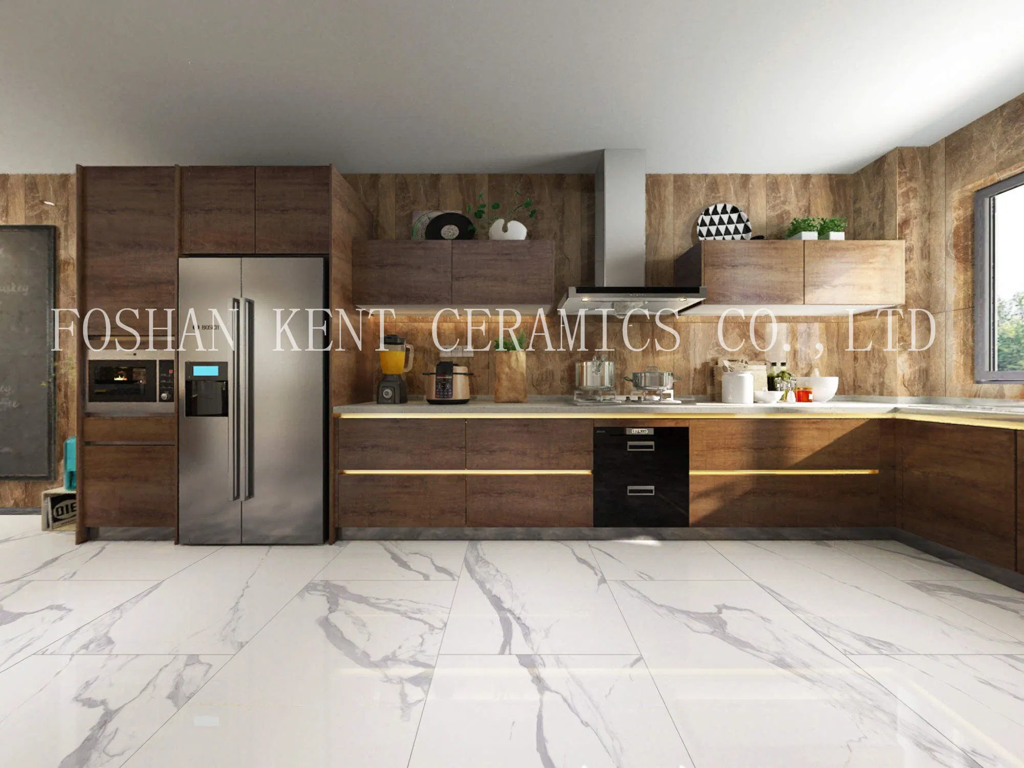 Cararra White Glossy Glazed Full Body Marble Design Flooring and Wall Tiles 750*1500mm