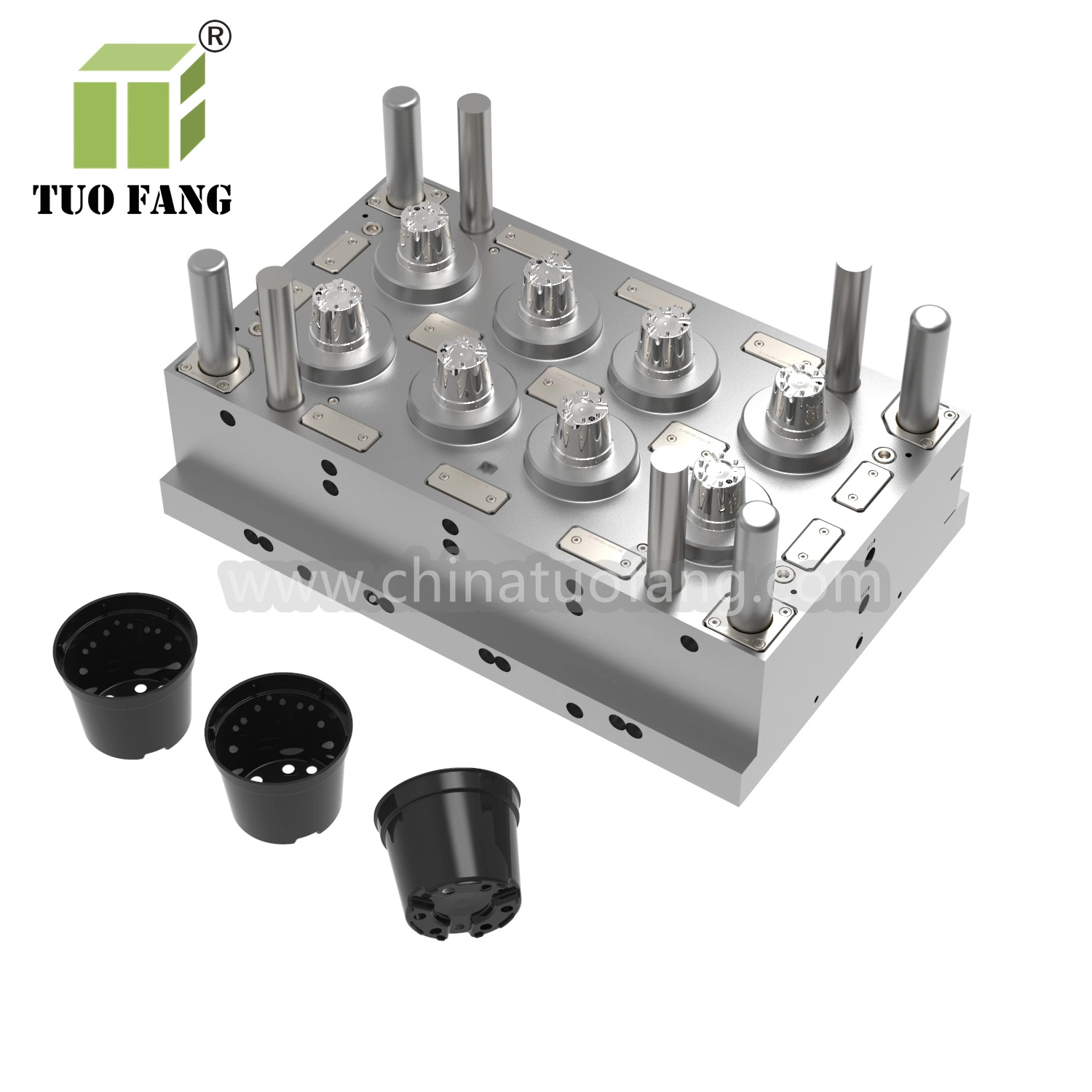 Mini Plastic PP Flower Pot Injection Tooling Mould