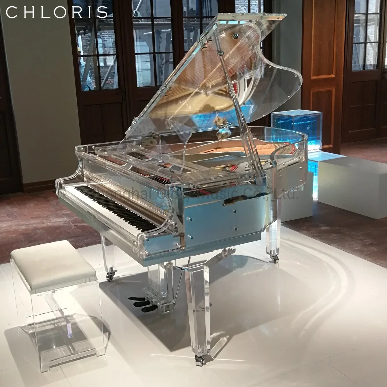 Luxus-Möbel Acryl Transparent Grand Piano Red Farbe für Zuhause Dekoration