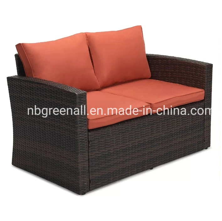 6PCS Rattan Wicker Sectional Sofa Garden Patio Rattan Outdoor Set Furniture with Two Storage Boxes