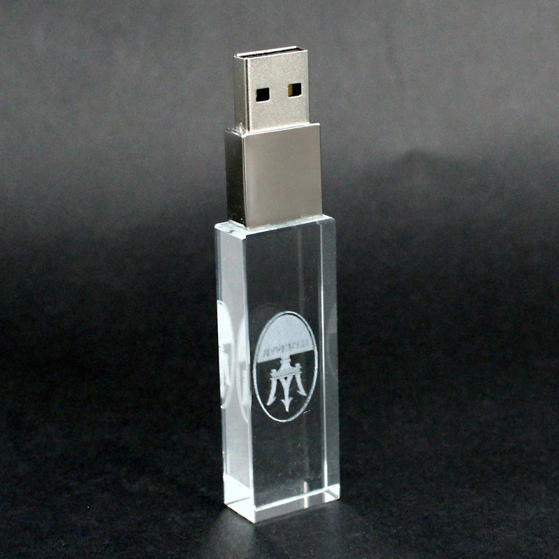 LED Light Luxury Silvery Crystal USB Pen Drive 2.0 3.0 Promotional Gift Pen Drive