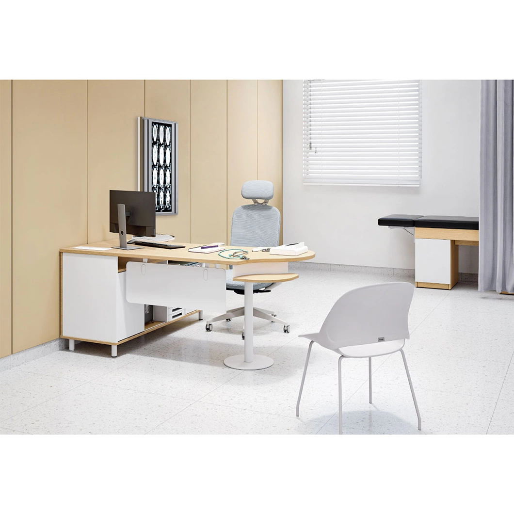 Station de travail personnalisée en usine Table en bois chaise de bureau Meubles de la station de travail de la jambe blanc
