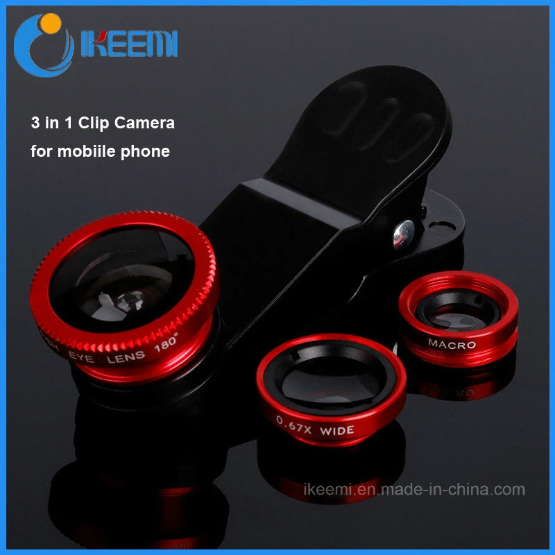 3 in 1 Fisheye + Wide Angle + Macro Phone Photo Zoom Lens Set for iPhone 6