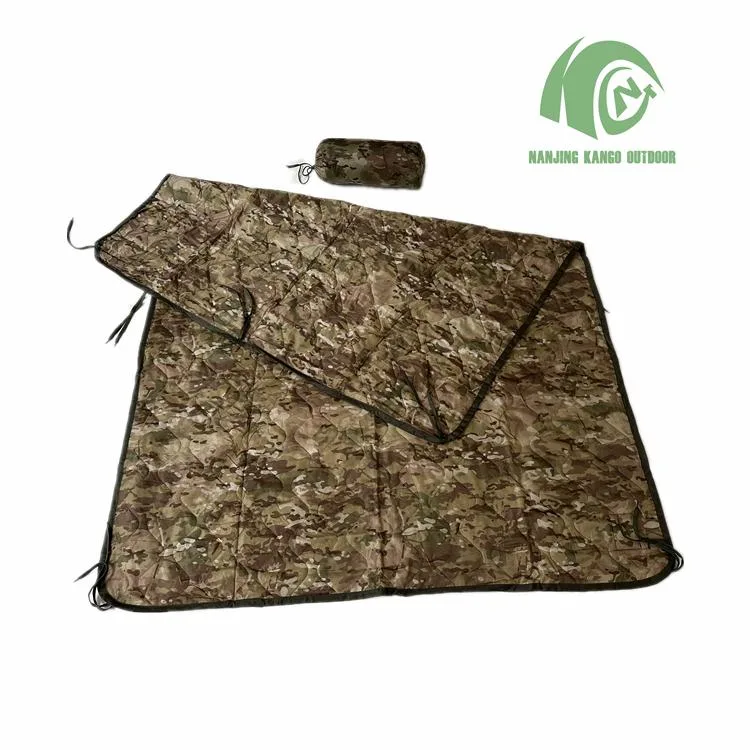 Portátil ligero Kango Poncho Liner una manta para caminatas al aire libre Camping Sandbeach