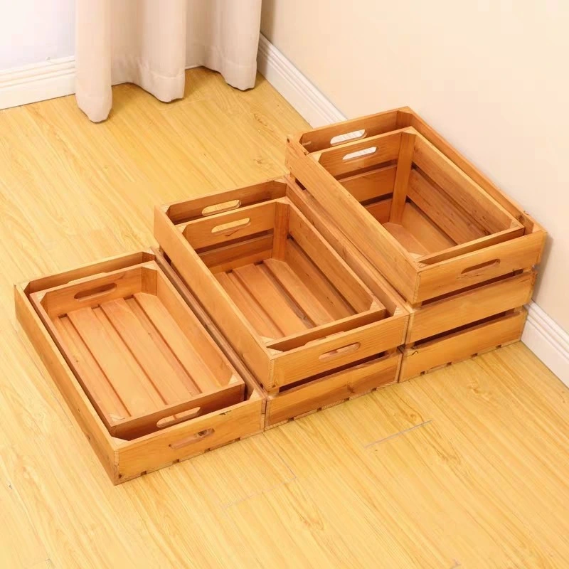 Display Boxes Rectangular Wood Box Props Window Baskets Decorated Solid Wood Storage Boxes