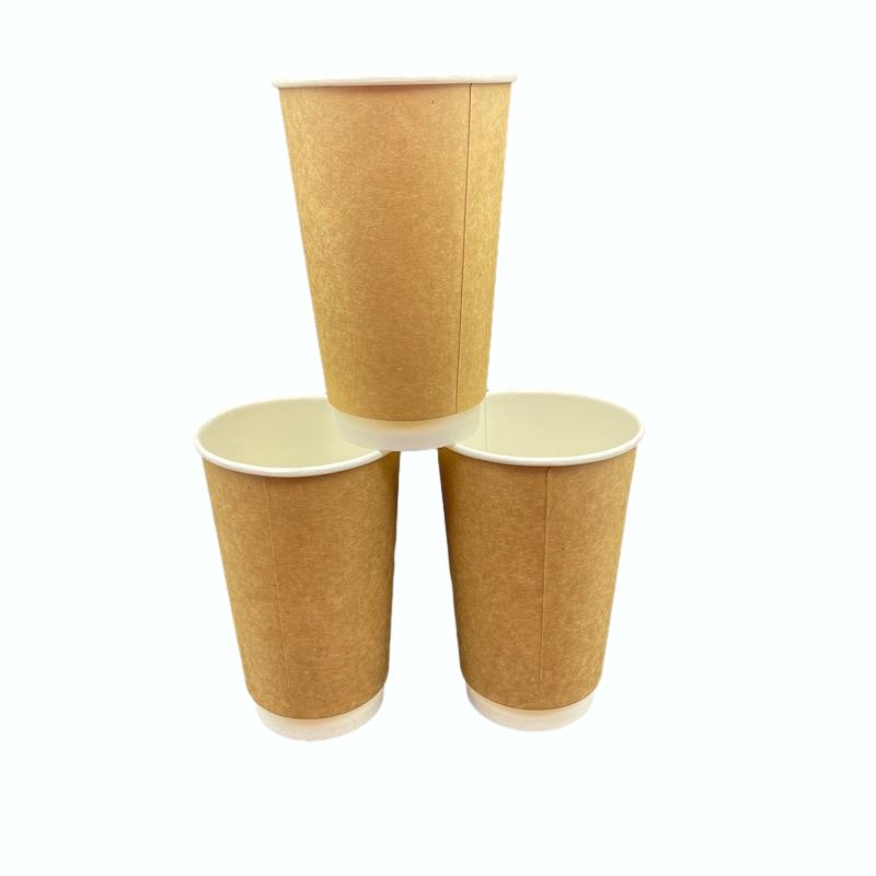 Hot sale Double mur papier tasses papier café Kraft Verre de papier